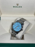 Rolex Oyster Perpetual 41mm 124300 Oystersteel Turquoise Blue Dial