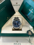 Rolex Sky-Dweller 42mm 336934 Oystersteel Fluted Bright Blue Dial