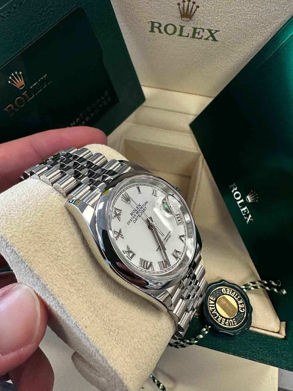 Rolex DateJust 36mm 126200 Oystersteel Jubilee White Roman Dial