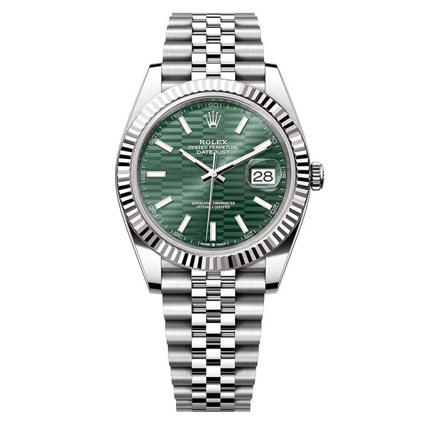 Rolex DateJust 41mm 126334 Oystersteel Jubilee Green Motif Dial