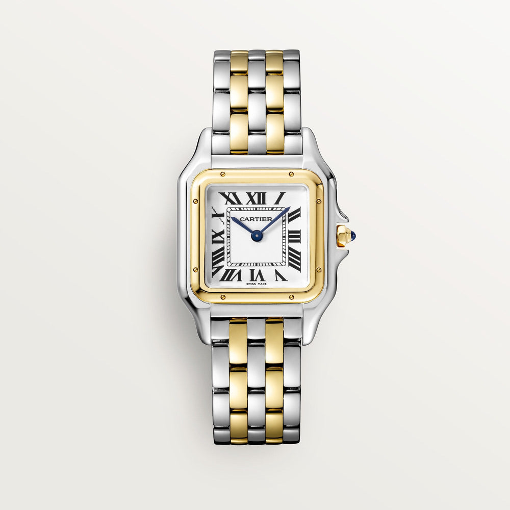 Cartier Panthere De 36.5mm W2PN0014 Roman Silver Dial Gold/Steel 